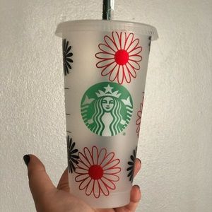 Daisy Starbucks Cold Cup - Red and Black